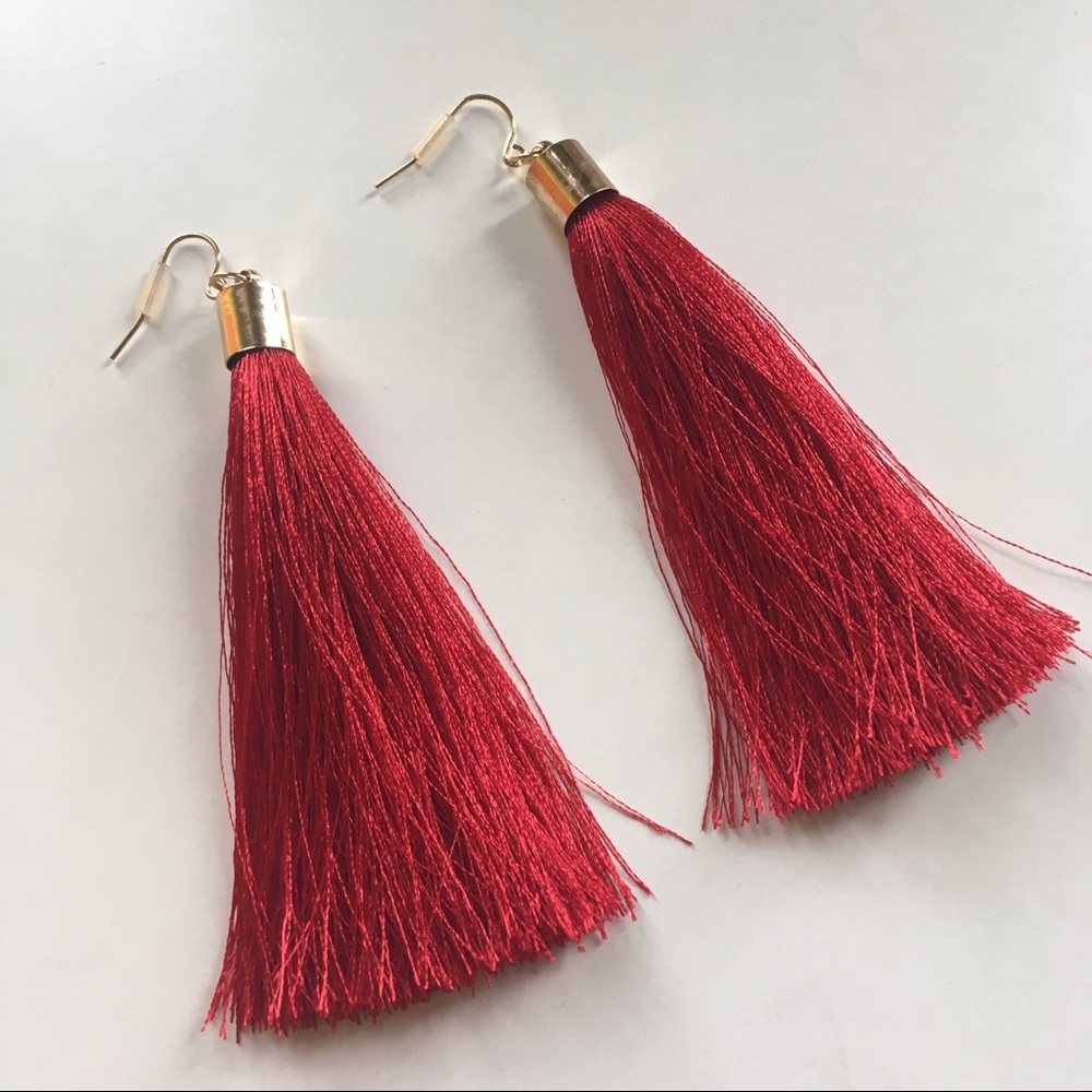 NEW Adia Kibur Red Tassel Earings 🔥🔥